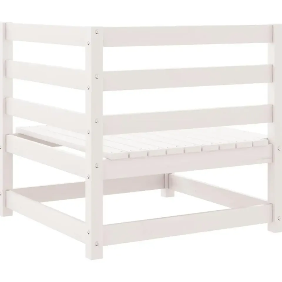 vidaXL - 2-zits Bank - Wit - Grenenhout New