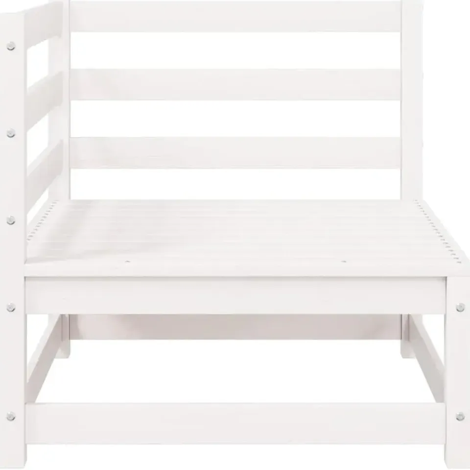 vidaXL - 2-zits Bank - Wit - Grenenhout New