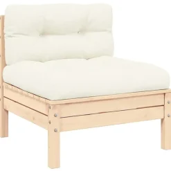vidaXL - 2-zitsbank - Crème - Grenenhout Best