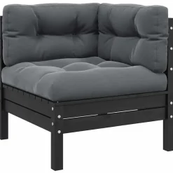 vidaXL - 2-zitsbank - Zwart - Grenenhout Hot