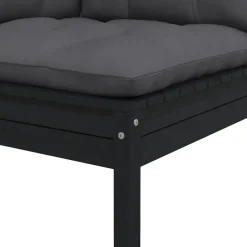 vidaXL - 2-zitsbank - Zwart - Grenenhout Hot