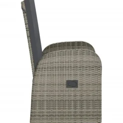 vidaXL - Zitstoel - Grijs - Poly rattan - 2 stuks Outlet