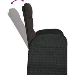 vidaXL - Zitstoel - Zwart - Poly rattan - 2 stuks Outlet