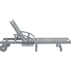 vidaXL - Zonnebed - Grijs - Hout Outlet