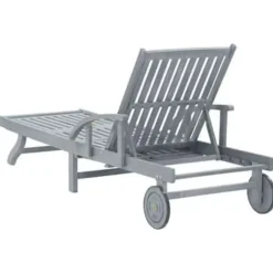 vidaXL - Zonnebed - Grijs - Hout Outlet
