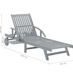 vidaXL - Zonnebed - Grijs - Hout Outlet