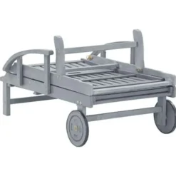 vidaXL - Zonnebed - Grijs - Hout Outlet