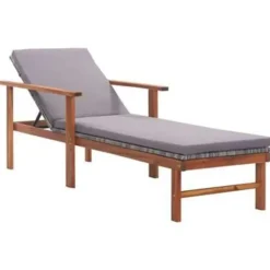 vidaXL - Zonnebed - Grijs - Poly rattan