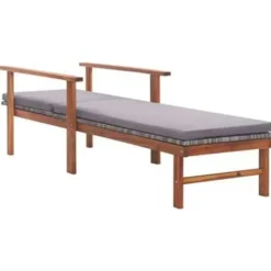 vidaXL - Zonnebed - Grijs - Poly rattan