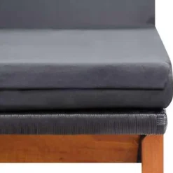 vidaXL - Zonnebed - Zwart - Poly rattan