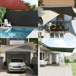 vidaXL - Zonnezeil - Antraciet - 3.6 x 3.6 x 3.6 m Sale