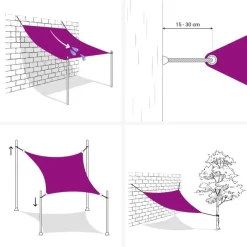 vidaXL - Zonnezeil - Crème - 2 x 4 m Outlet