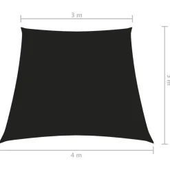 vidaXL - Zonnezeil - Zwart - 3/4 x 3 m New