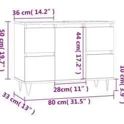 vidaXL - Zwart Wastafelonderkast - 1 deur 4 lades - Bewerkt hout - 80x33x60 cm Hot