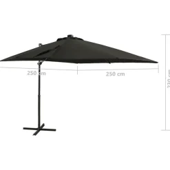 vidaXL - Zweefparasol - Zwart - 250 cm