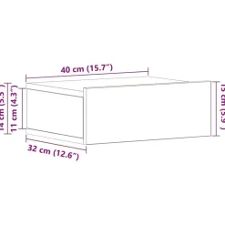 vidaXL - Zwevend Nachtkastje - Zwart - Bewerkt hout - 2 stuks New