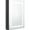 vidaXL Badkamerkast met spiegel LED 50x13x70 cm glanzend zwart Sale