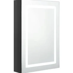 vidaXL Badkamerkast met spiegel LED 50x13x70 cm glanzend zwart Sale
