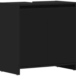 vidaXL Badkamerkast 60x33x61 cm spaanplaat zwart Discount