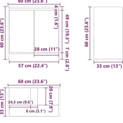 vidaXL Badkamerkast 60x33x61 cm spaanplaat zwart Discount