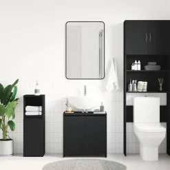 vidaXL Badkamerkast 60x33x61 cm spaanplaat zwart Discount