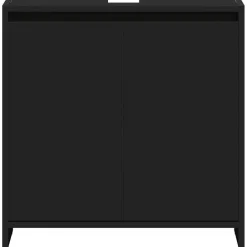 vidaXL Badkamerkast 60x33x61 cm spaanplaat zwart Discount