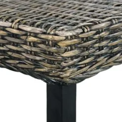 vidaXL Bankje 110 cm natuurlijk kubu rattan en massief mangohout zwart Outlet