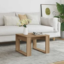 vidaXL Bijzettafel - Salontafel - U-porten - Artisanaal eiken - 50x50x35 cm Sale