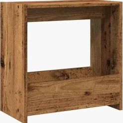 vidaXL Bijzettafel met opbergruimte - Oud hout - Bewerkt hout - 50x26x50 cm Online