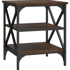 vidaXL Bijzettafels - Industrieel - Bruin eiken - Hout - 40x42x50 cm - Set van 2 New