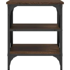 vidaXL Bijzettafels - Industrieel - Bruin eiken - Hout - 40x42x50 cm - Set van 2 New