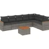 vidaXL 8-delige Loungeset kussens - hout armsteun & salontafel - Grijs Best