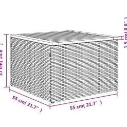 vidaXL 8-delige Loungeset kussens - hout armsteun & salontafel - Grijs Best