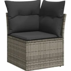 vidaXL 8-delige Loungeset kussens - hout armsteun & salontafel - Grijs Best