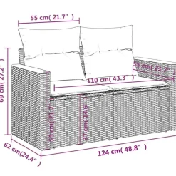 vidaXL 8-delige Loungeset kussens - hout armsteun & salontafel - Grijs Best