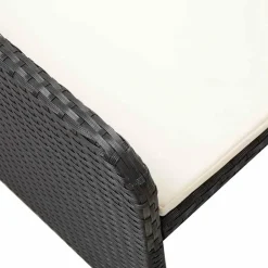 vidaXL 2-delige Loungeset met kussens poly rattan zwart