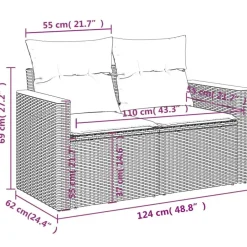 vidaXL 4-delige Loungeset met kussens en kruk - hout armsteun - Grijs Best