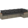 vidaXL 6-delige Loungeset voor 6 met kussens - Gris - Poly rattan Hot