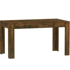 vidaXL Eettafel - Gerookt eiken - Bewerkt hout - 140x74.5x76 cm New