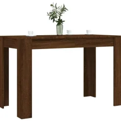 vidaXL Eettafel - Rechthoekige tafel - Bruin eiken - Bewerkt hout - 120x60x76 cm Outlet