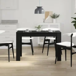 vidaXL Eettafel - Rechthoekige tafel - Zwart eiken - Bewerkt hout - 120x60x76 cm Outlet