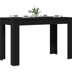 vidaXL Eettafel - Rechthoekige tafel - Zwart eiken - Bewerkt hout - 120x60x76 cm Outlet