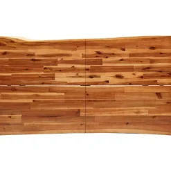 vidaXL Eettafel - Rechthoekige tafel - Massief acaciahout en staal - 140x80 cm Discount