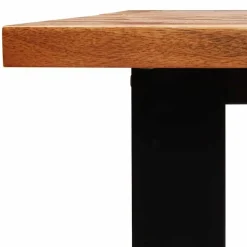 vidaXL Eettafel - Rechthoekige tafel - Massief acaciahout en staal - 140x80 cm Discount
