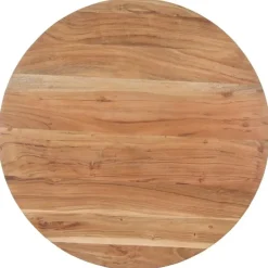 vidaXL Eettafel - Ronde tafel - Massief acaciahout en ijzer - Ø80 cm Hot