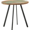 vidaXL Eettafel - Ronde tafel - Massief gerecycled hout en ijzer - Ø80 cm Outlet