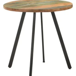 vidaXL Eettafel - Ronde tafel - Massief gerecycled hout en ijzer - Ø80 cm Outlet
