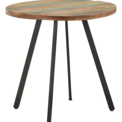 vidaXL Eettafel - Ronde tafel - Massief gerecycled hout en ijzer - Ø80 cm Outlet