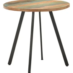 vidaXL Eettafel - Ronde tafel - Massief gerecycled hout en ijzer - Ø80 cm Outlet