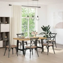 vidaXL Eettafel NOAIN met A-poten - Naturel - Massief grenenhout - 160x90 cm New